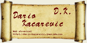 Dario Kačarević vizit kartica